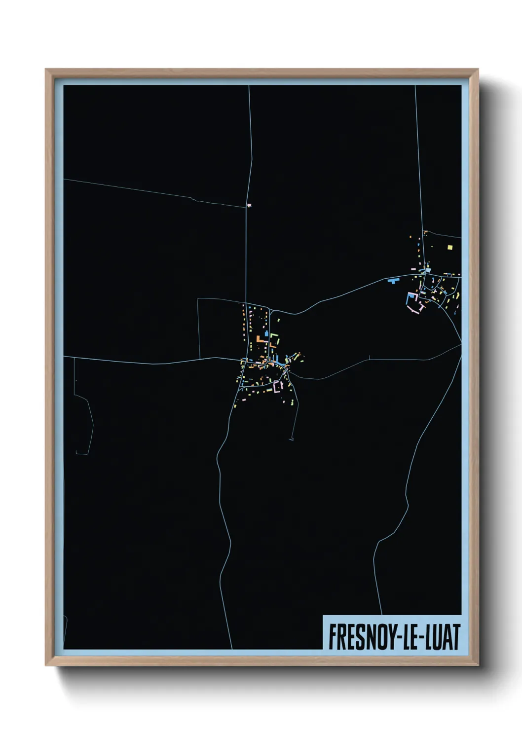 Une affiche de carte sur Fresnoy-le-Luat