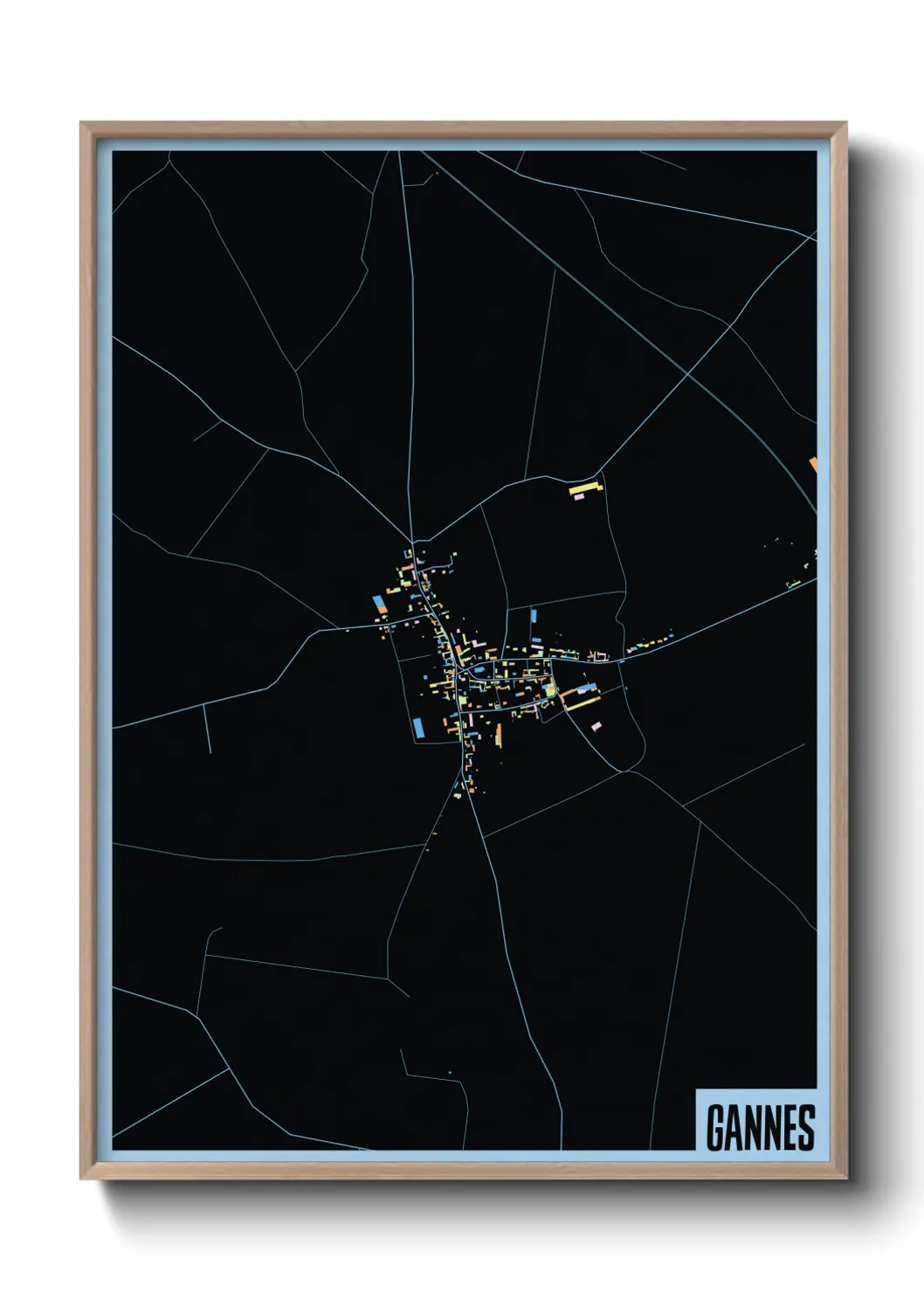 Une affiche de carte sur Gannes