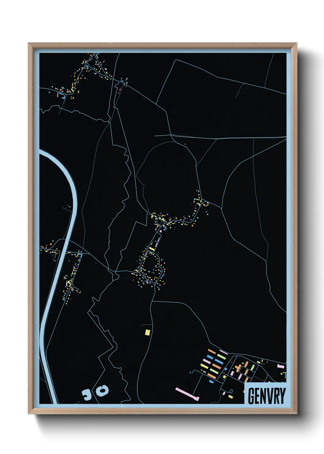 Une affiche de carte sur Genvry