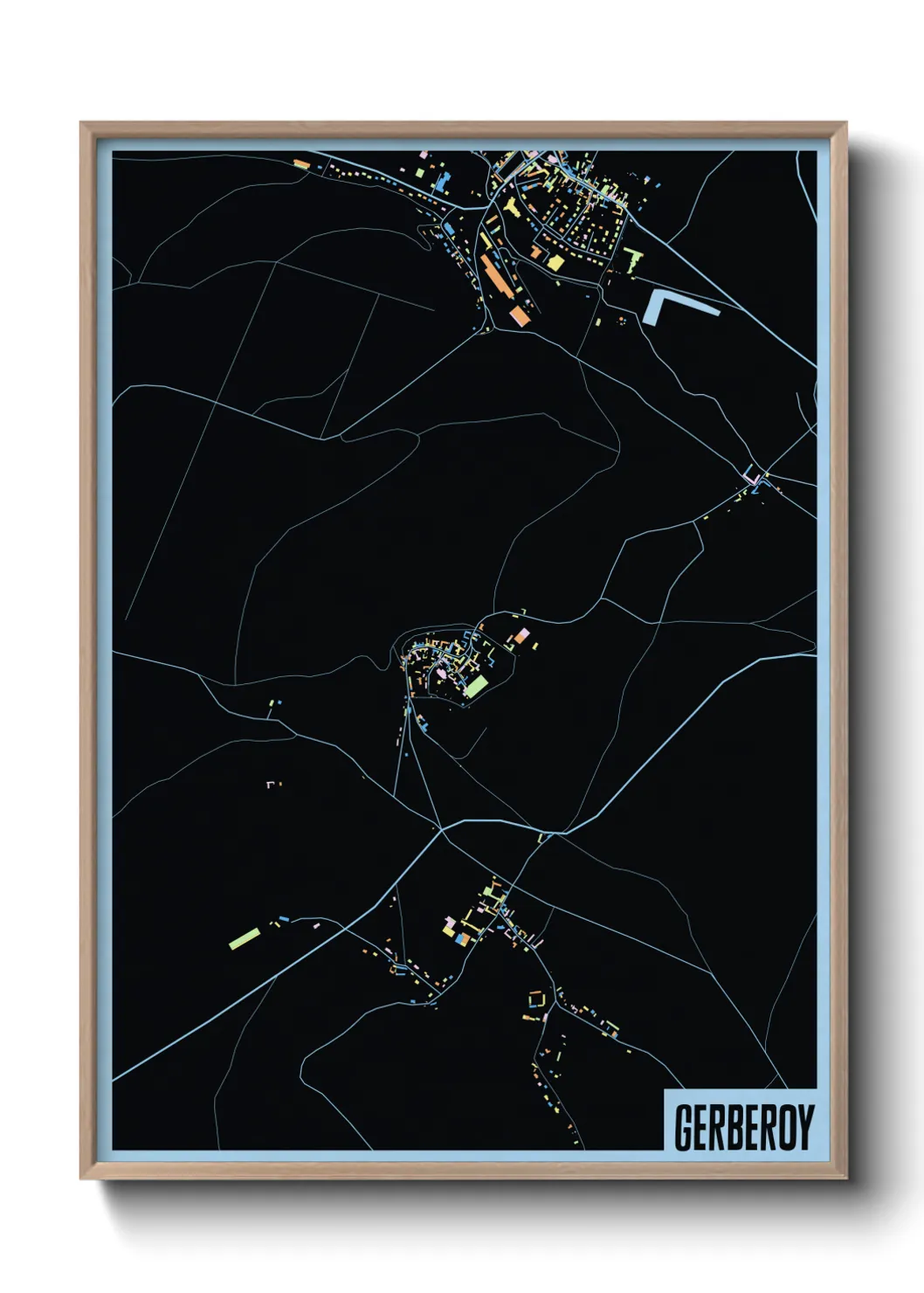 Une affiche de carte sur Gerberoy