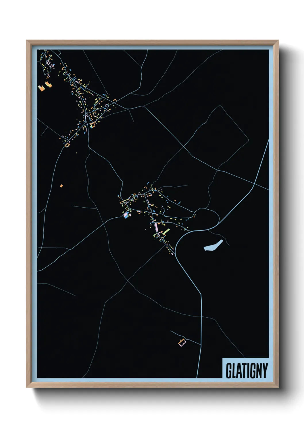 Une affiche de carte sur Glatigny