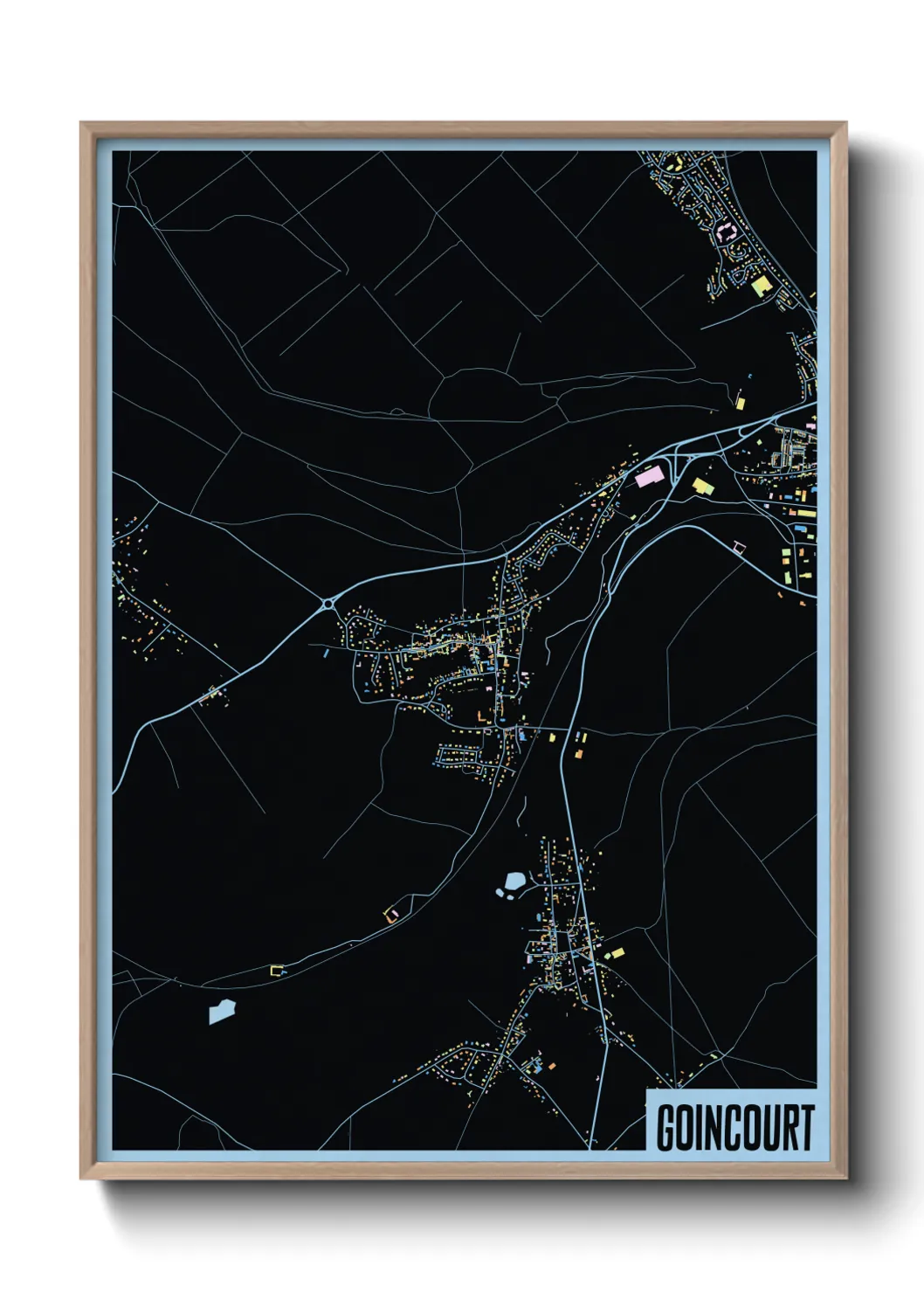 Une affiche de carte sur Goincourt