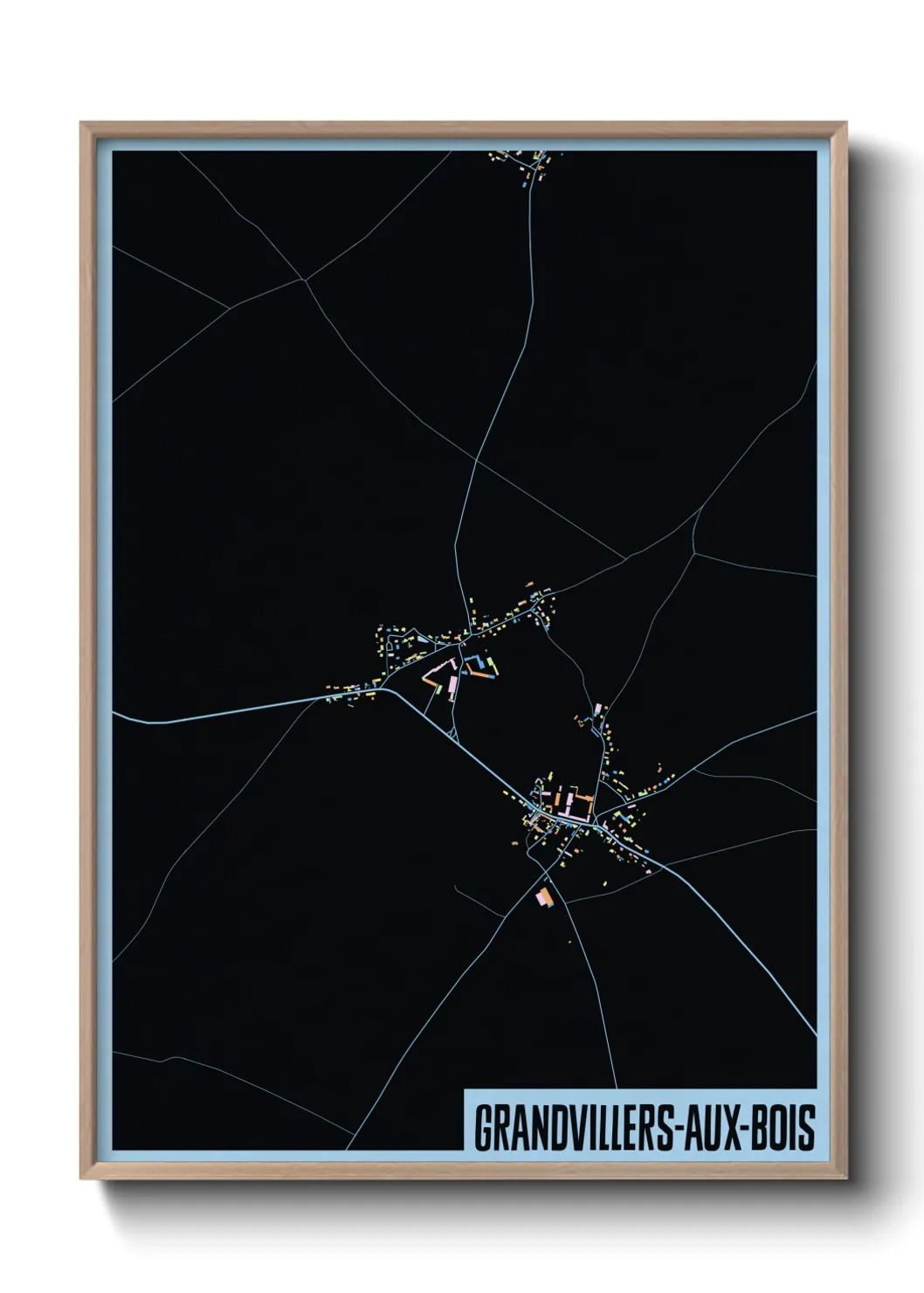 Une affiche de carte sur Grandvillers-aux-Bois