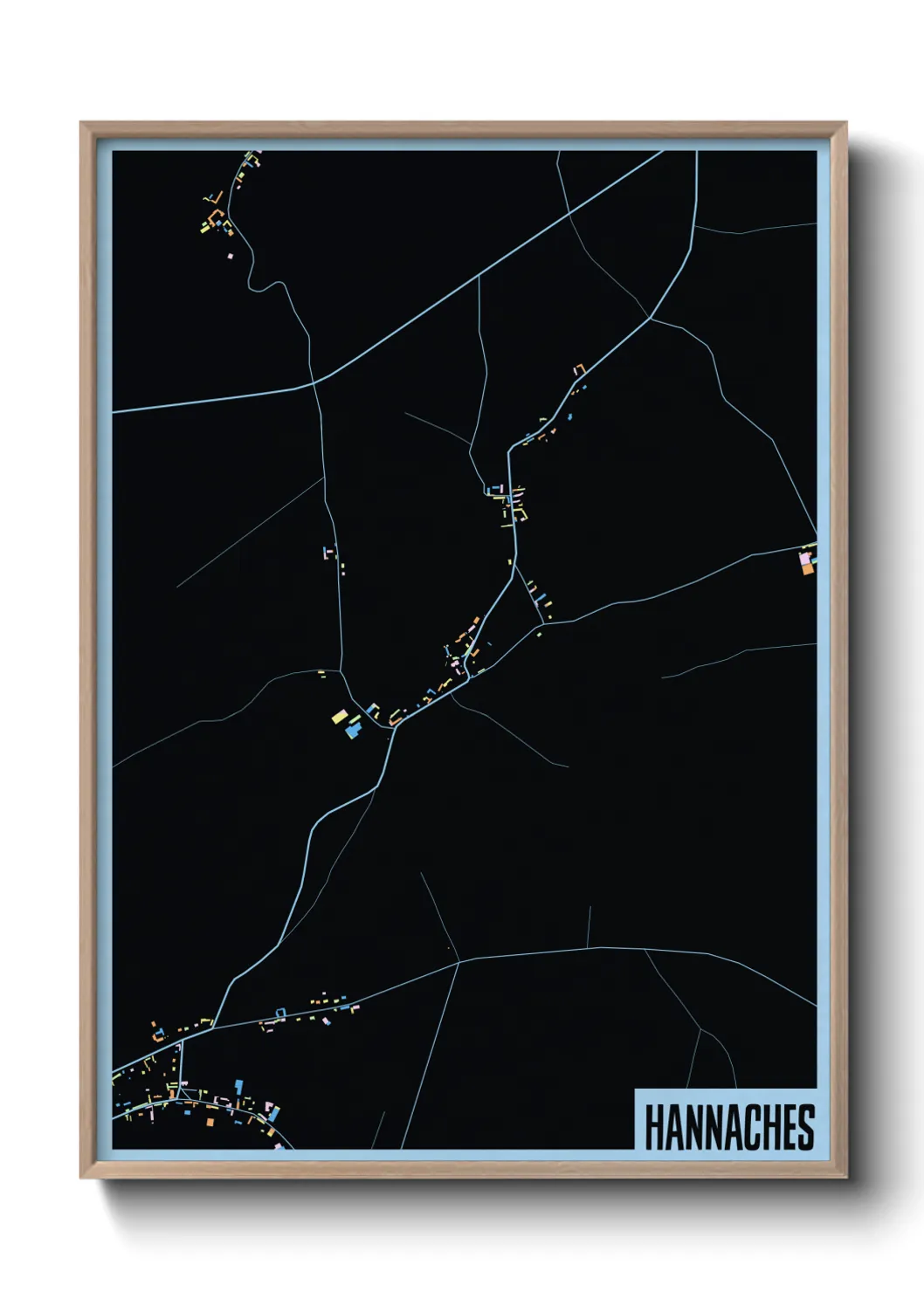 Une affiche de carte sur Hannaches