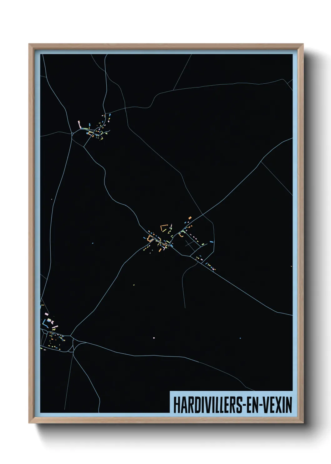 Une affiche de carte sur Hardivillers-en-Vexin