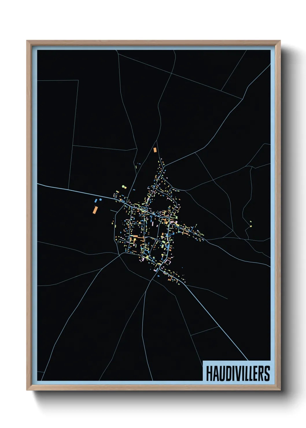 Une affiche de carte sur Haudivillers