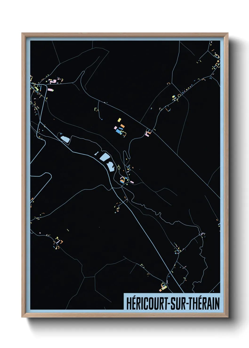 Une affiche de carte sur Héricourt-sur-Thérain