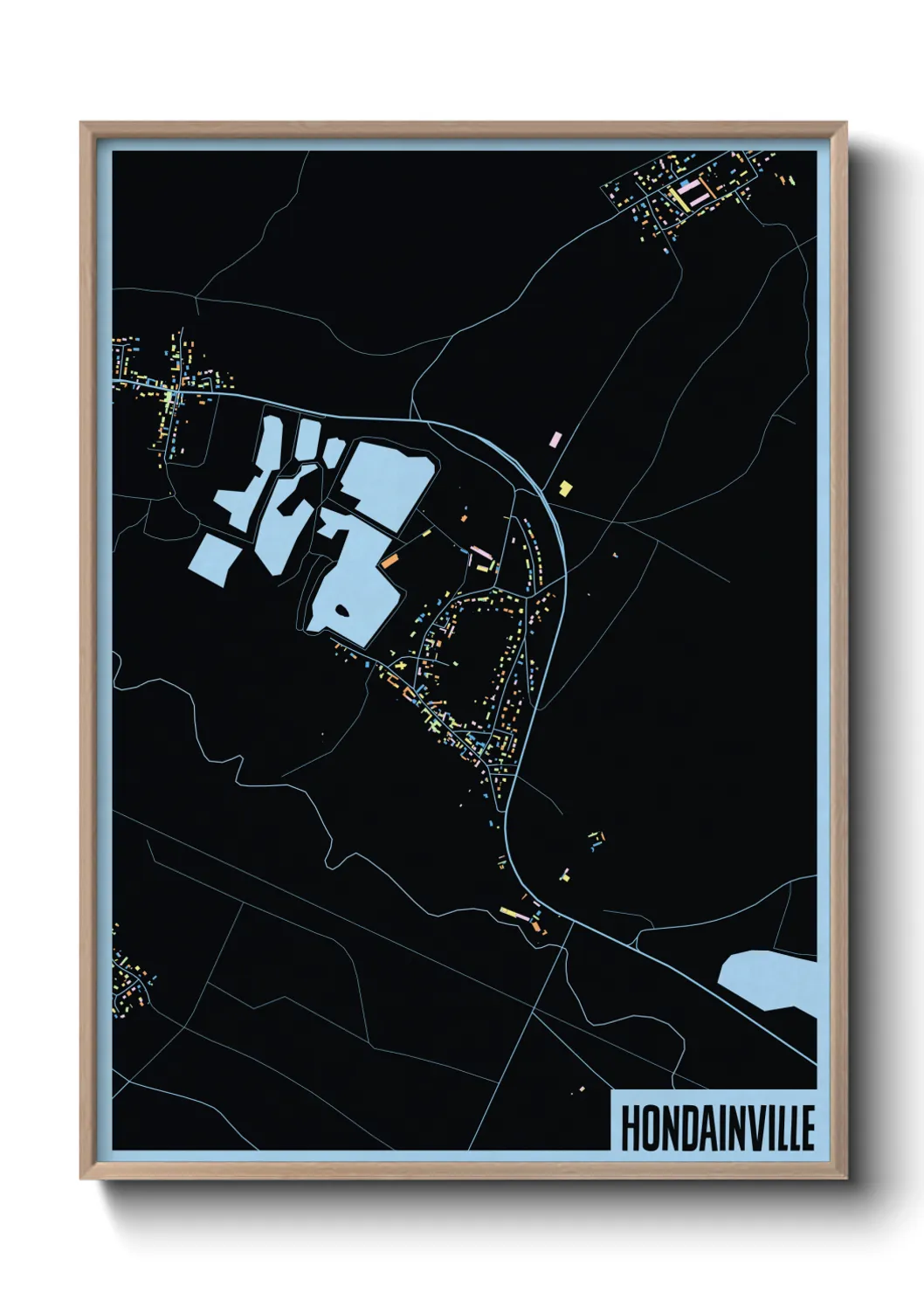 Une affiche de carte sur Hondainville