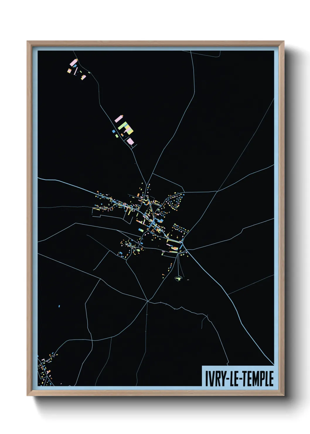 Une affiche de carte sur Ivry-le-Temple