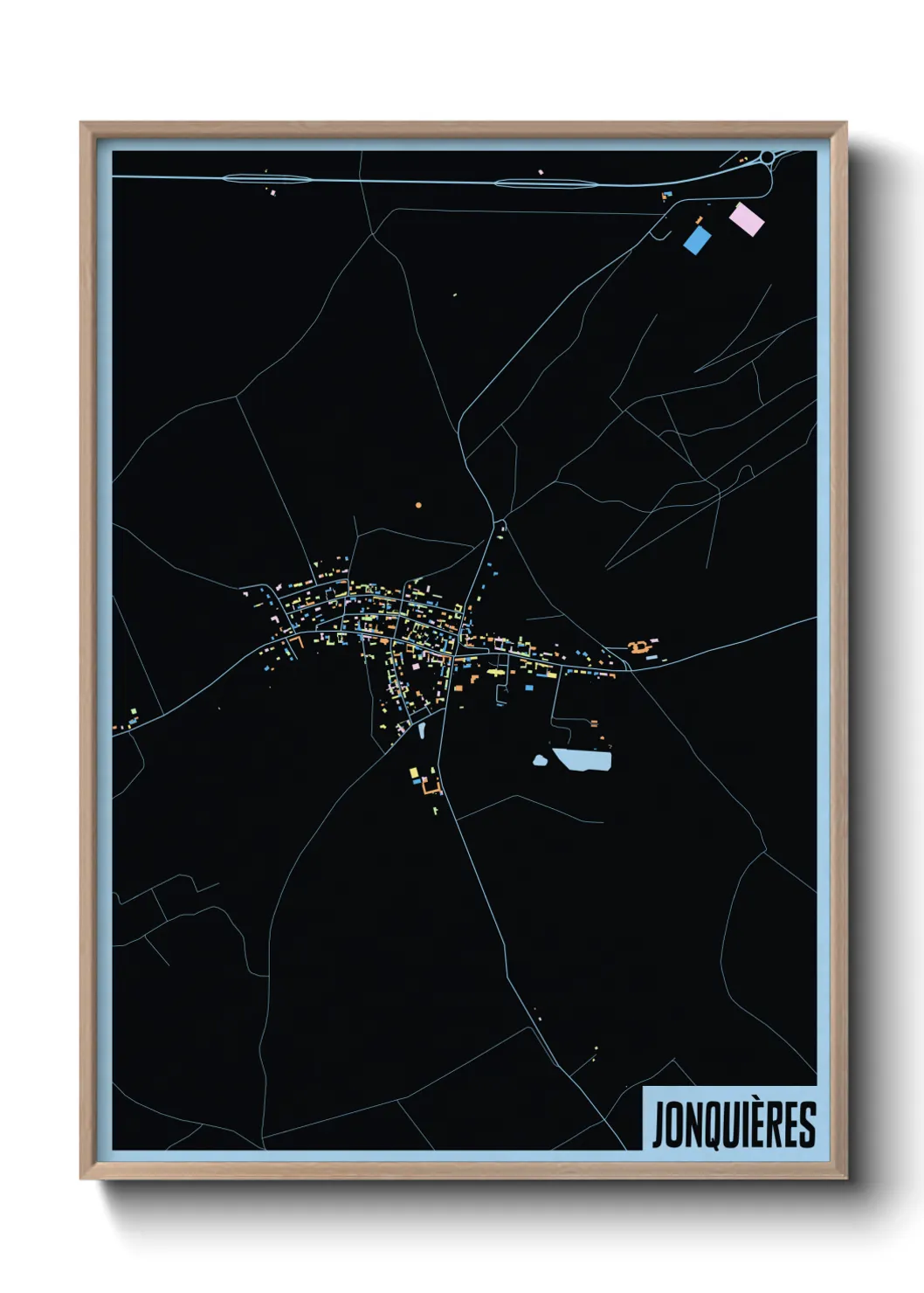 Une affiche de carte sur Jonquières