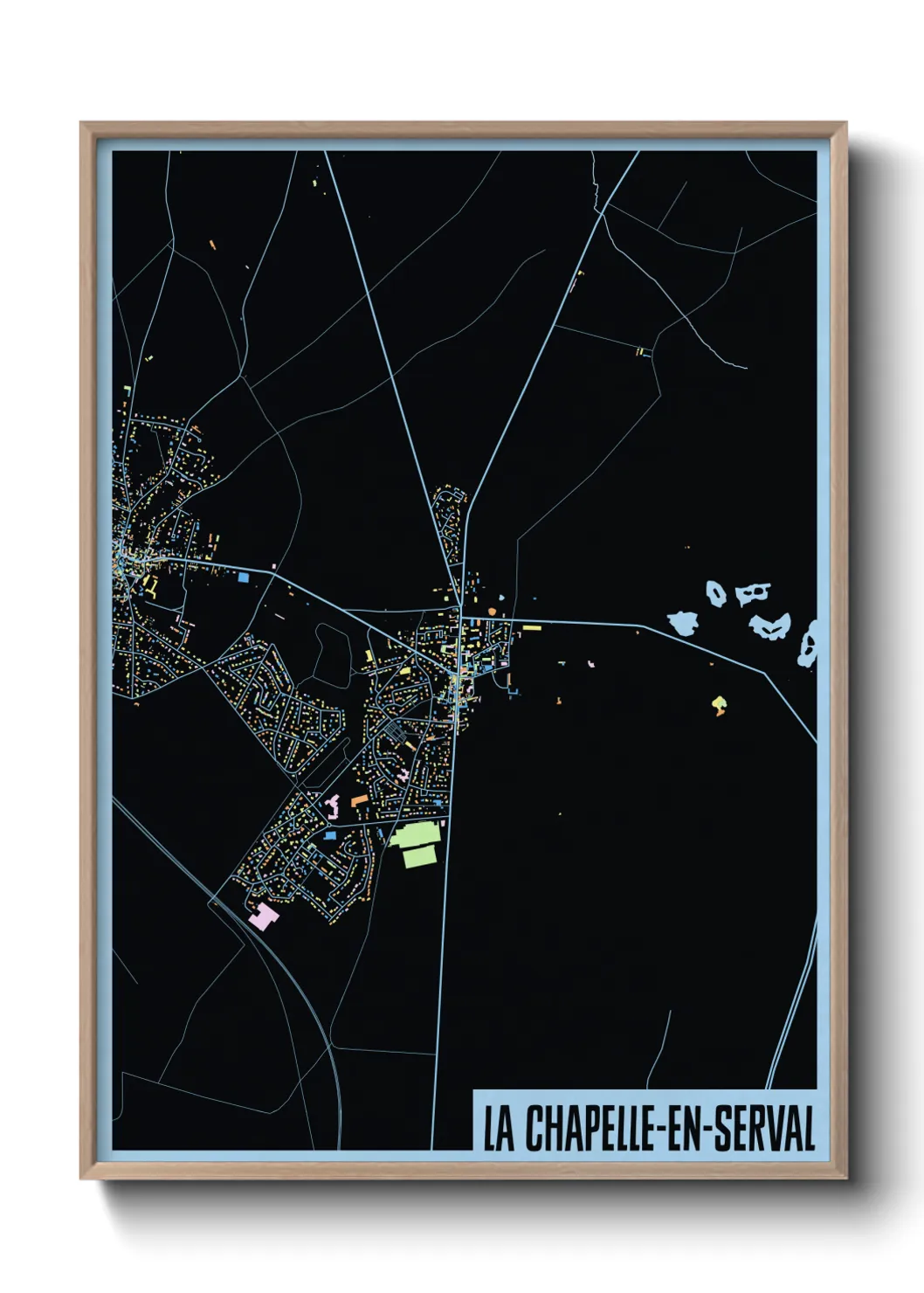 Une affiche de carte sur La Chapelle-en-Serval