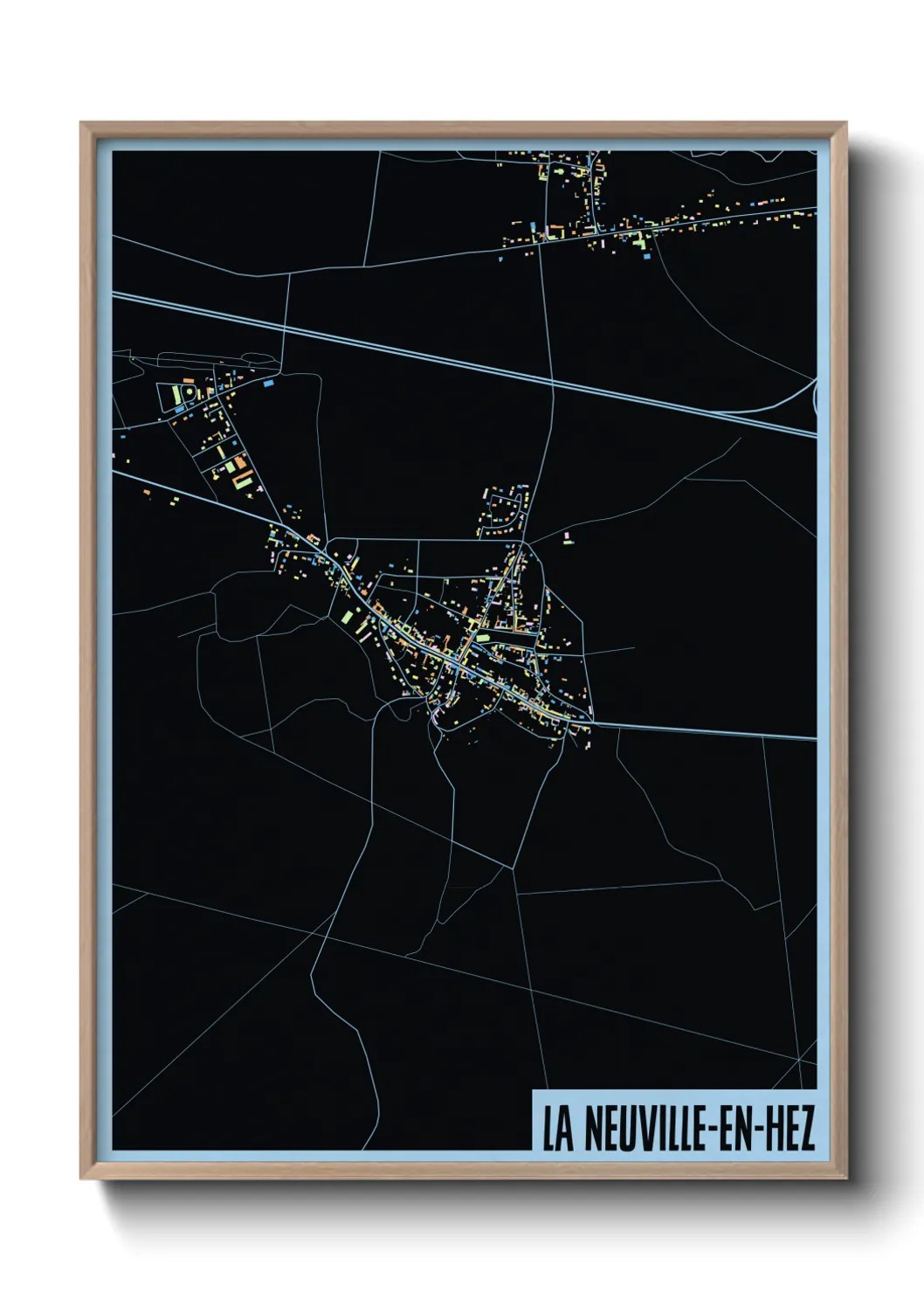 Une affiche de carte sur La Neuville-en-Hez