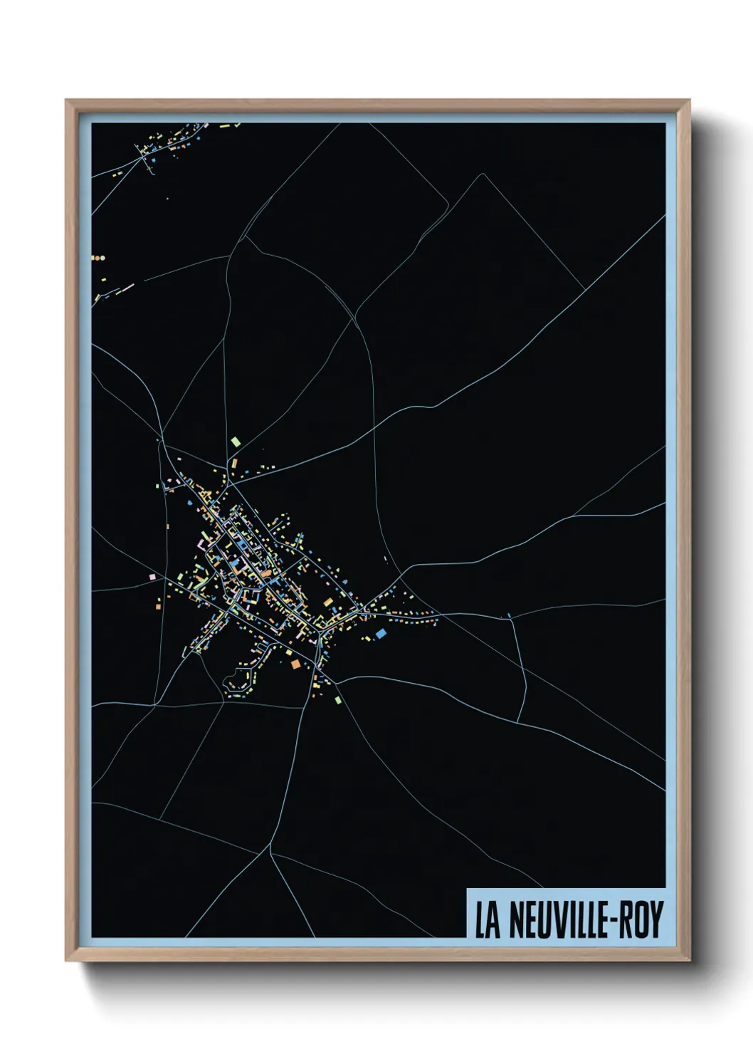 Une affiche de carte sur La Neuville-Roy