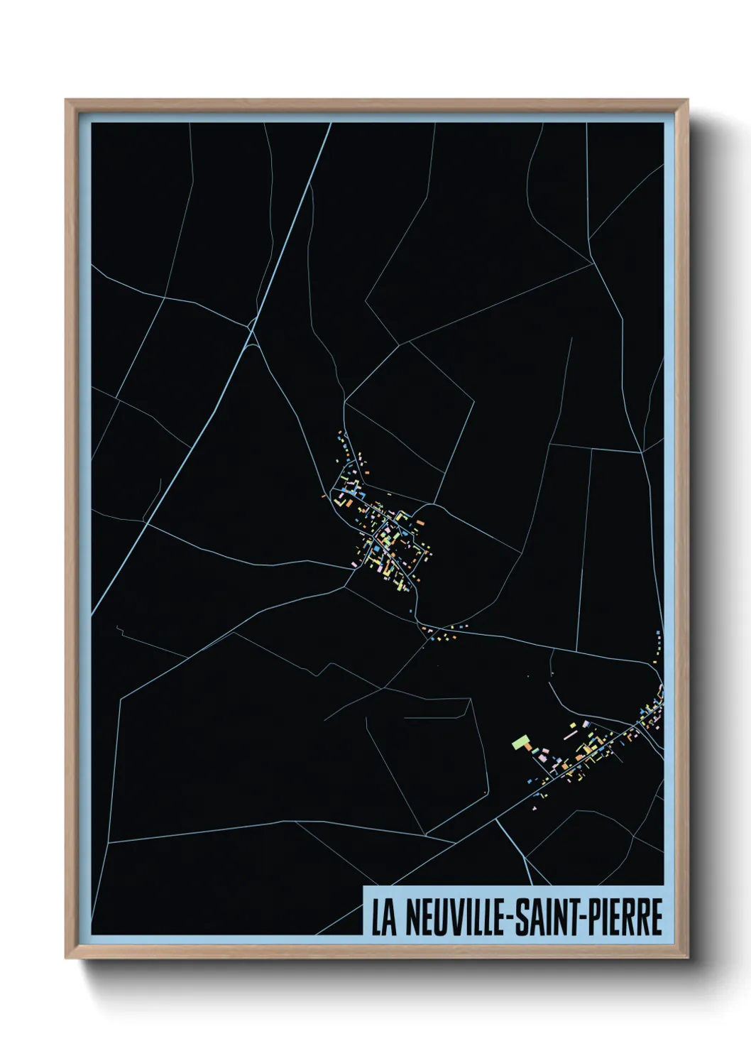 Une affiche de carte sur La Neuville-Saint-Pierre