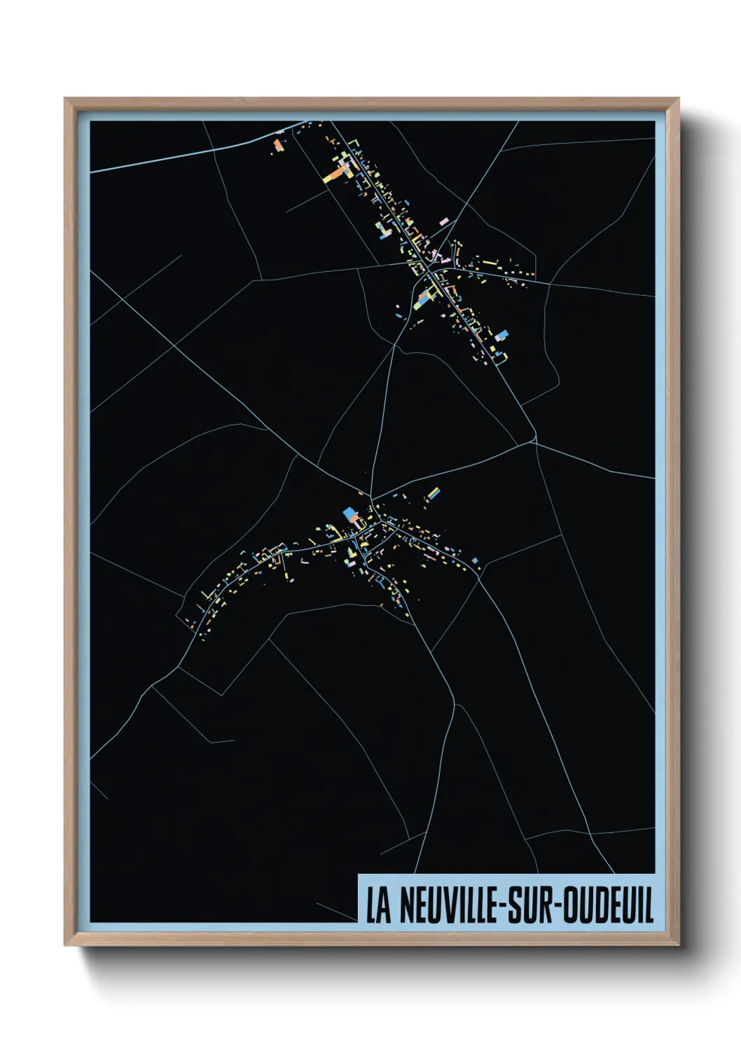 Une affiche de carte sur La Neuville-sur-Oudeuil