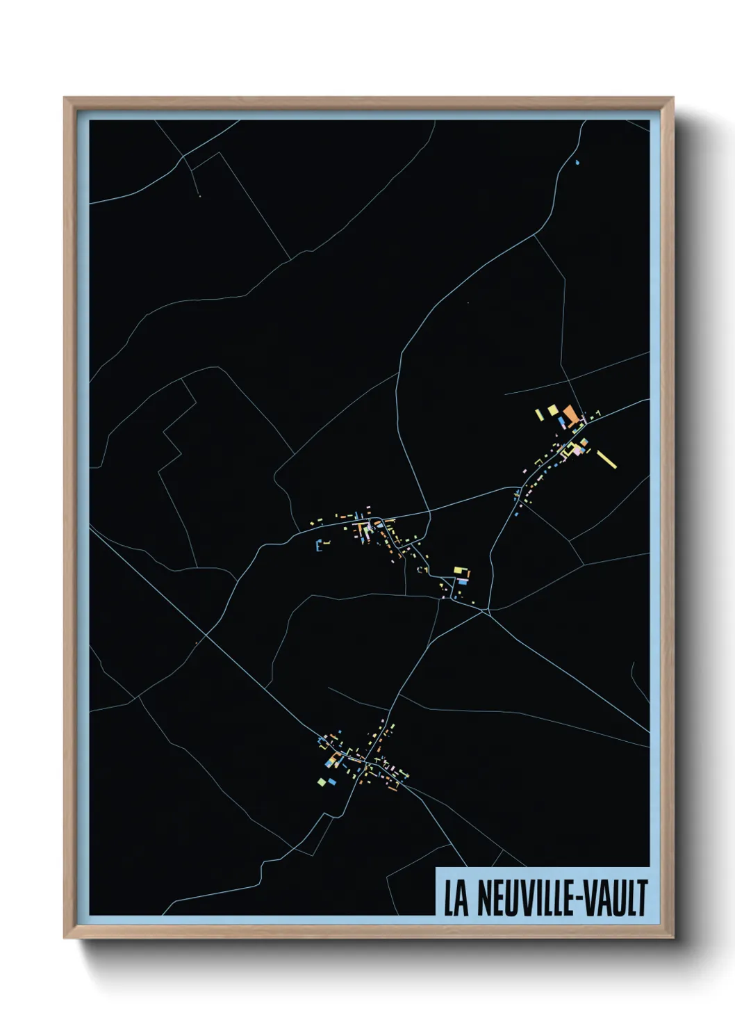 Une affiche de carte sur La Neuville-Vault