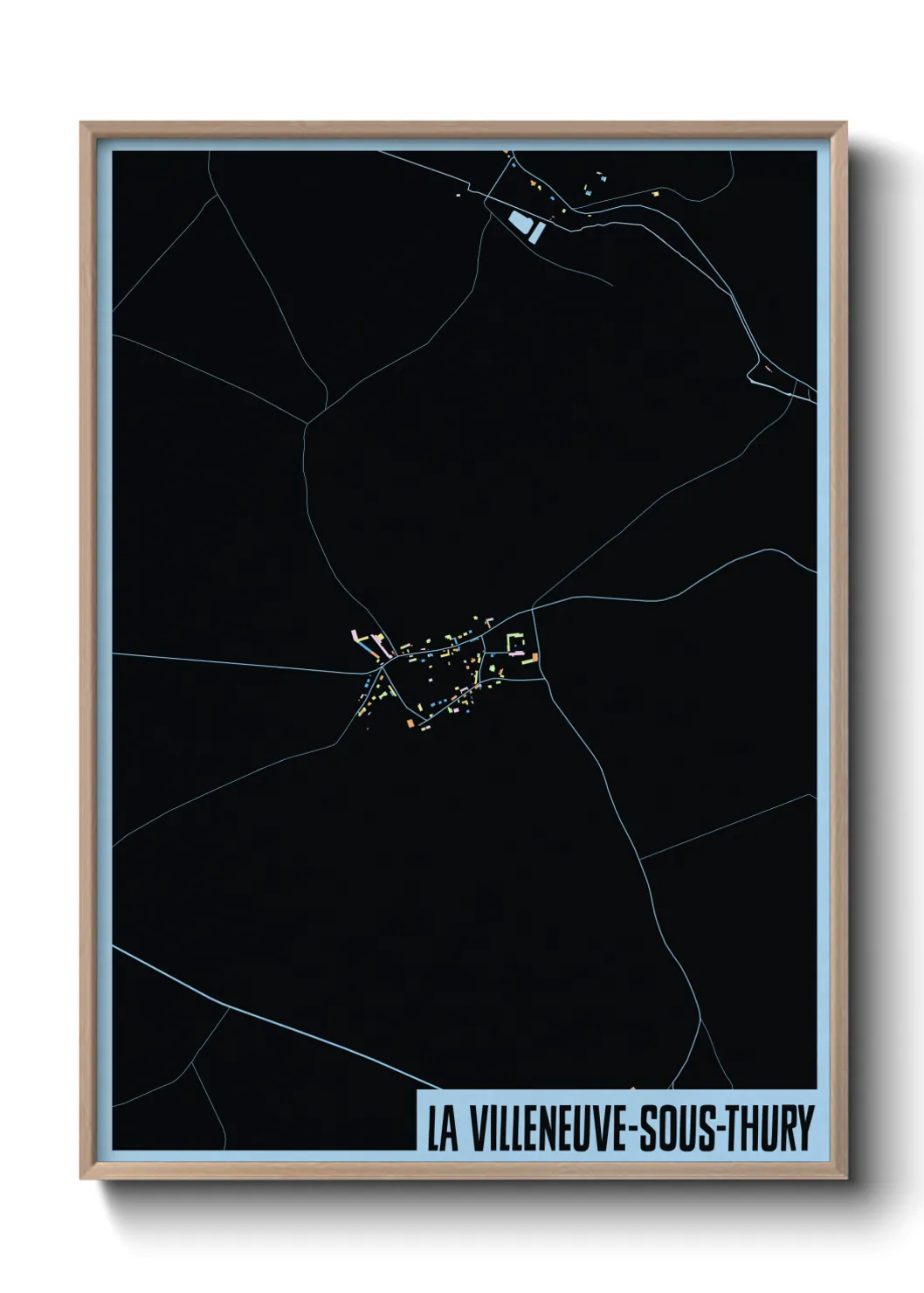 Une affiche de carte sur La Villeneuve-sous-Thury