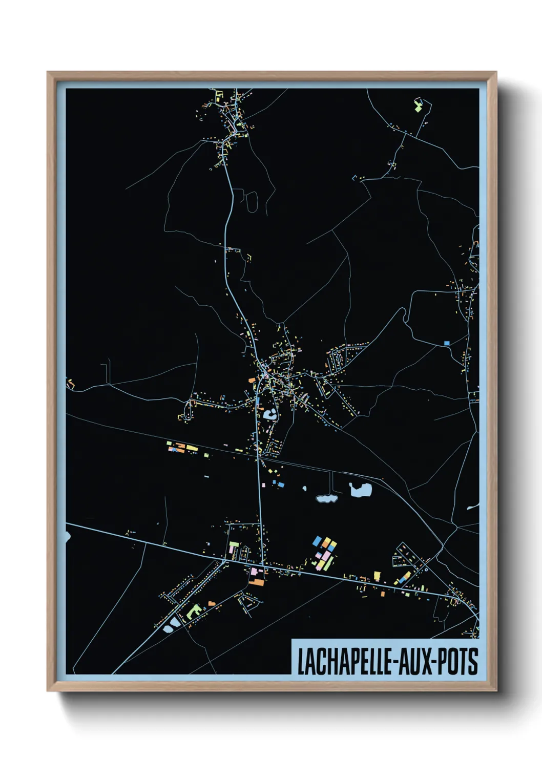 Une affiche de carte sur Lachapelle-aux-Pots