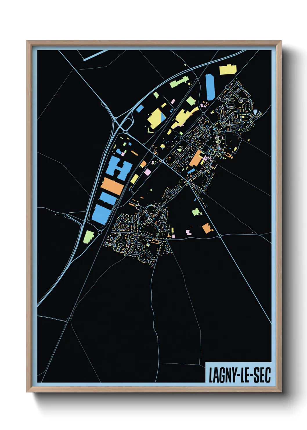 Une affiche de carte sur Lagny-le-Sec