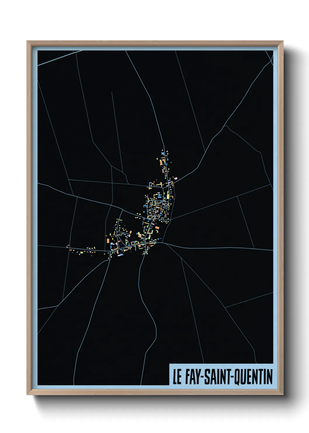 Une affiche de carte sur Le Fay-Saint-Quentin