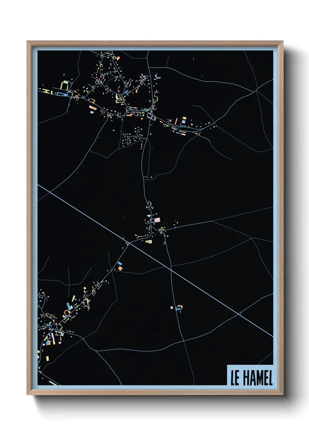 Une affiche de carte sur Le Hamel