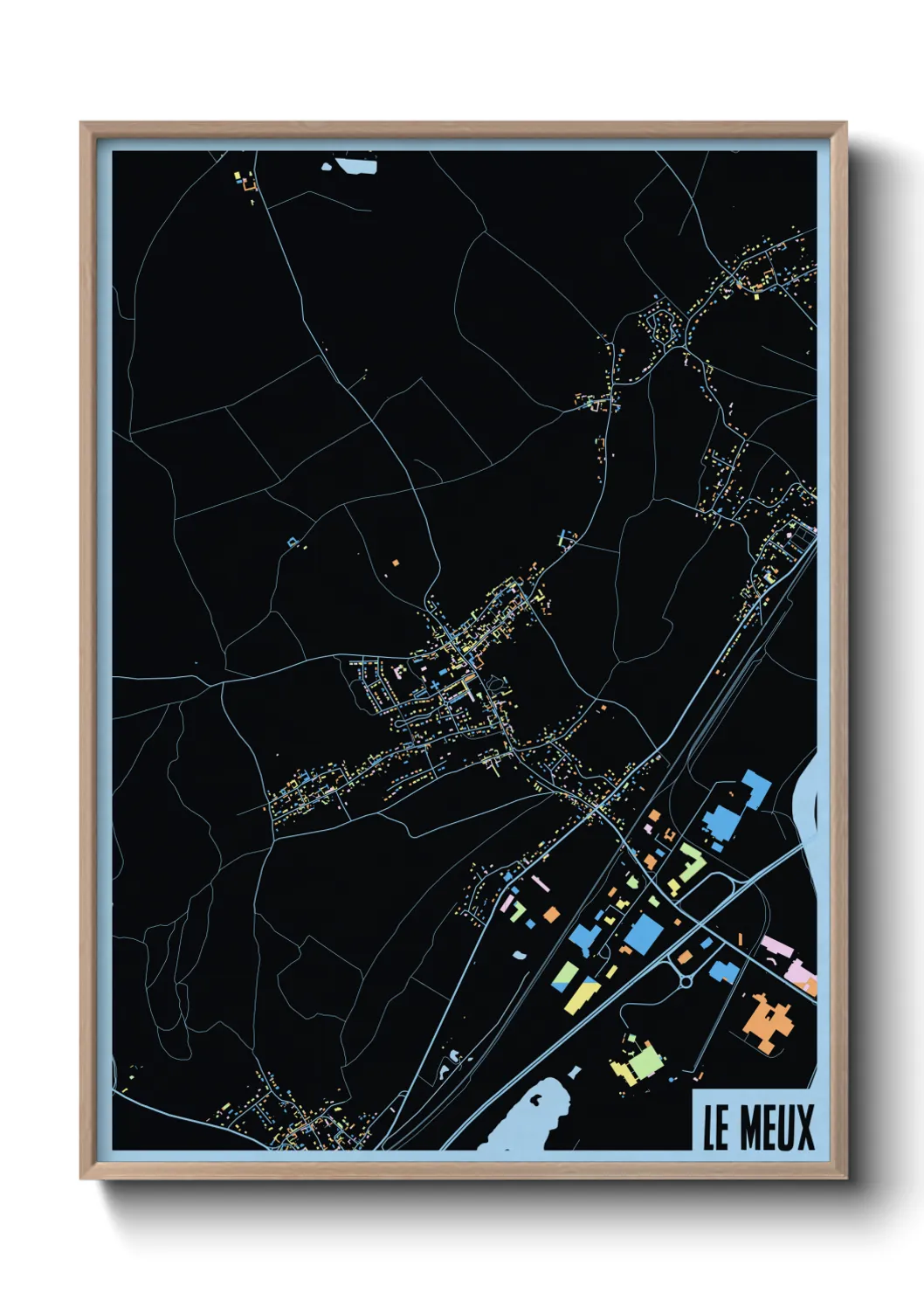 Une affiche de carte sur Le Meux