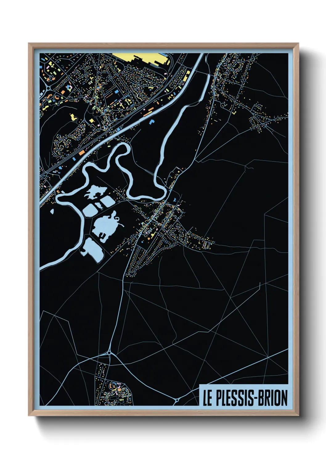 Une affiche de carte sur Le Plessis-Brion