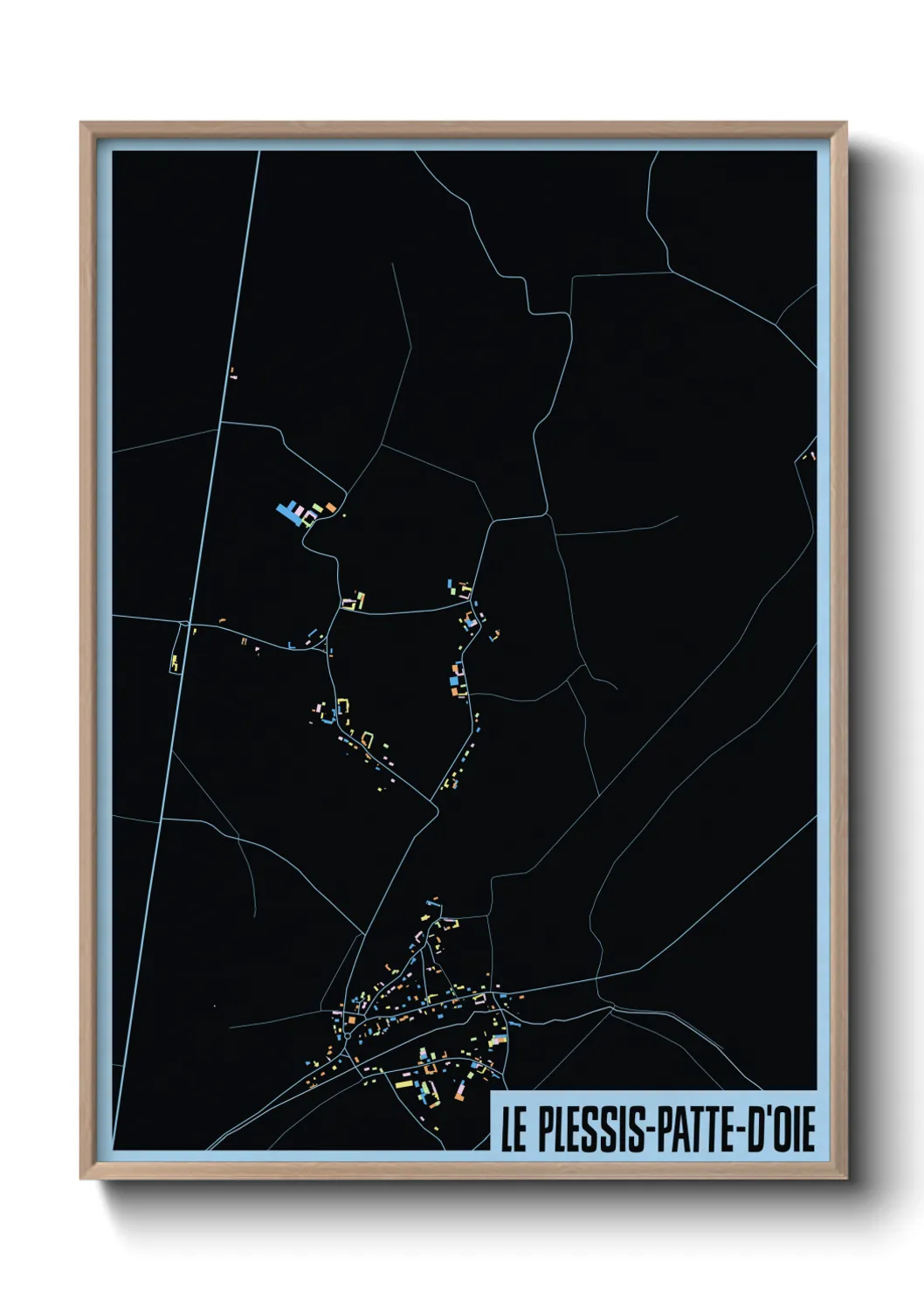 Une affiche de carte sur Le Plessis-Patte-d'Oie