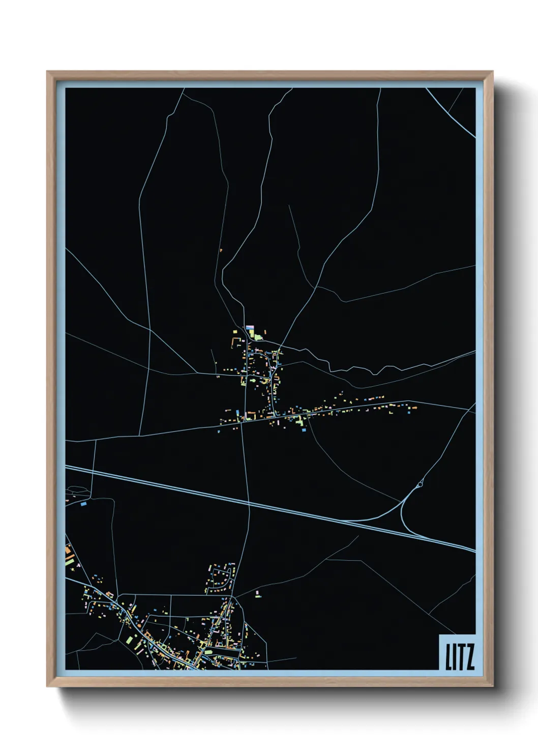 Une affiche de carte sur Litz