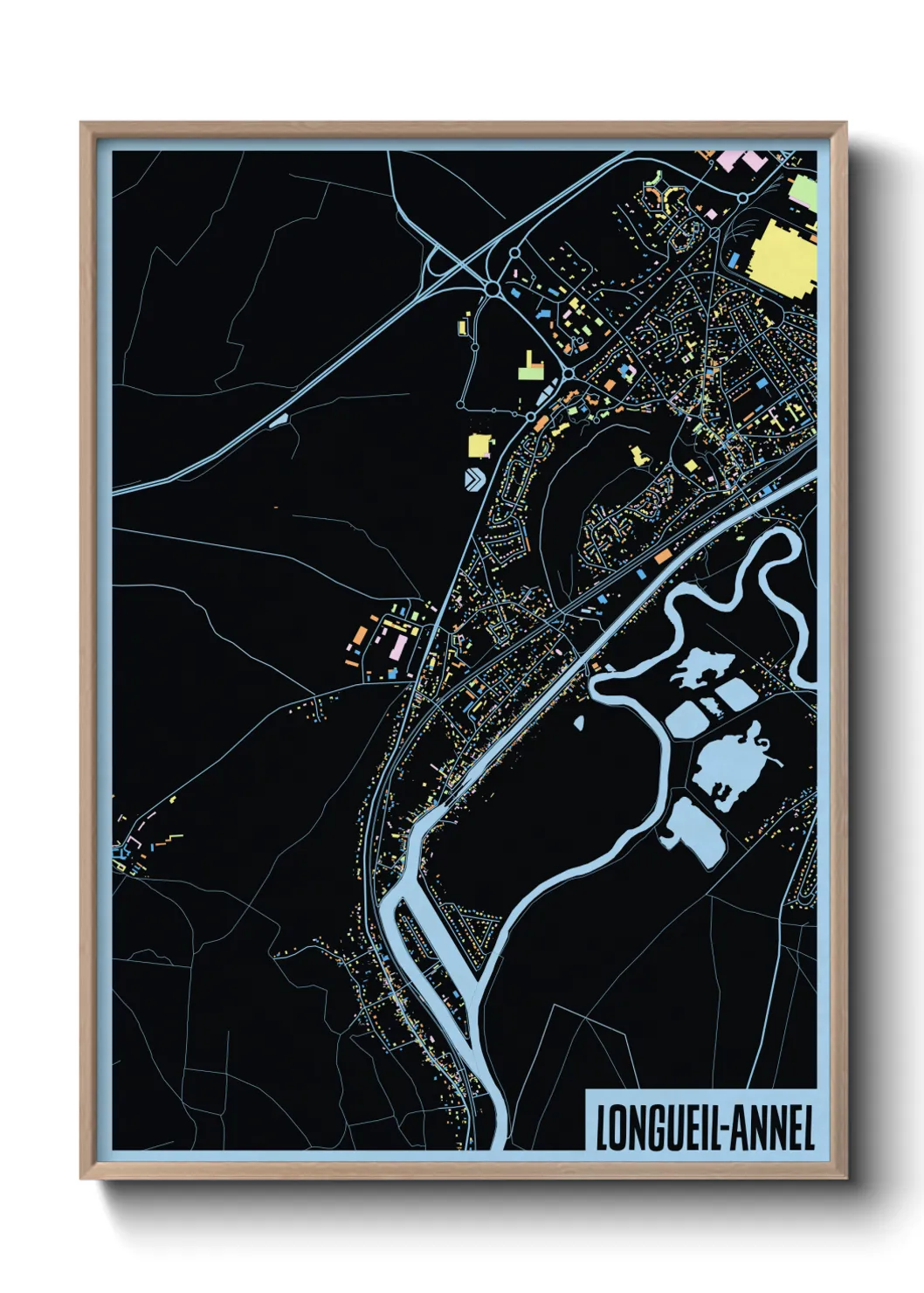 Une affiche de carte sur Longueil-Annel