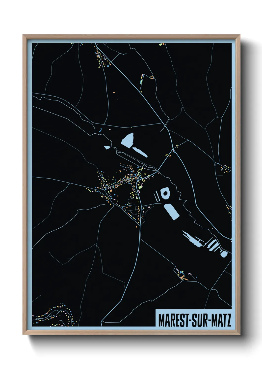 Une affiche de carte sur Marest-sur-Matz