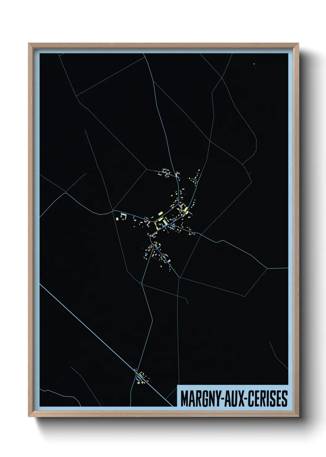 Une affiche de carte sur Margny-aux-Cerises