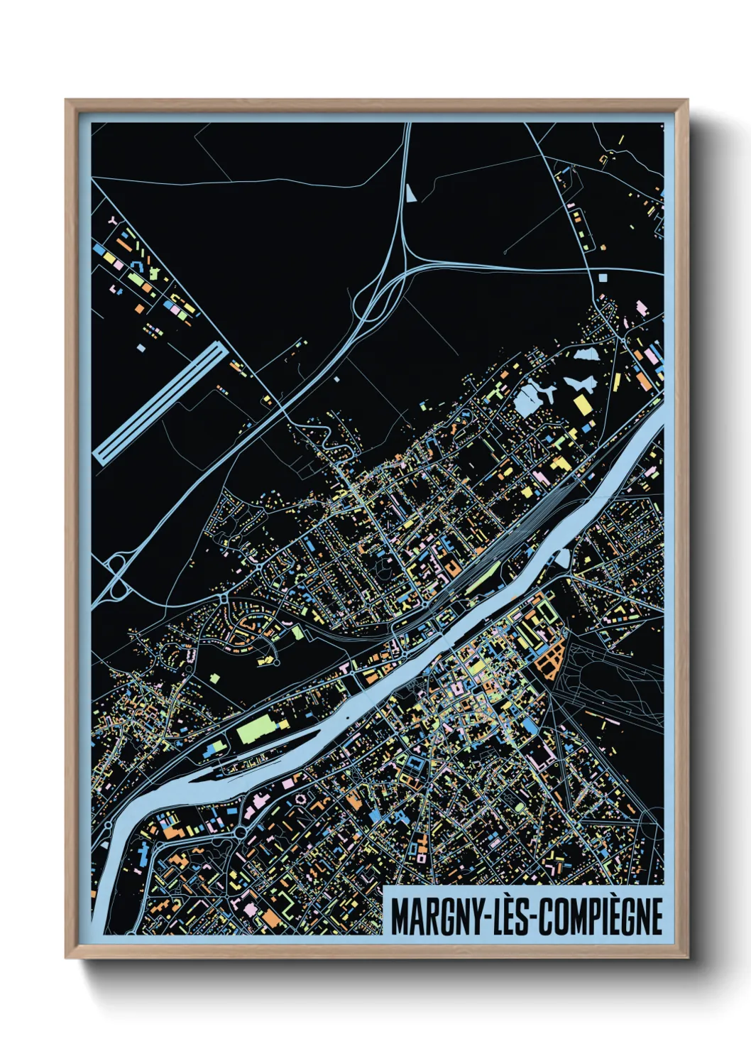 Une affiche de carte sur Margny-lès-Compiègne