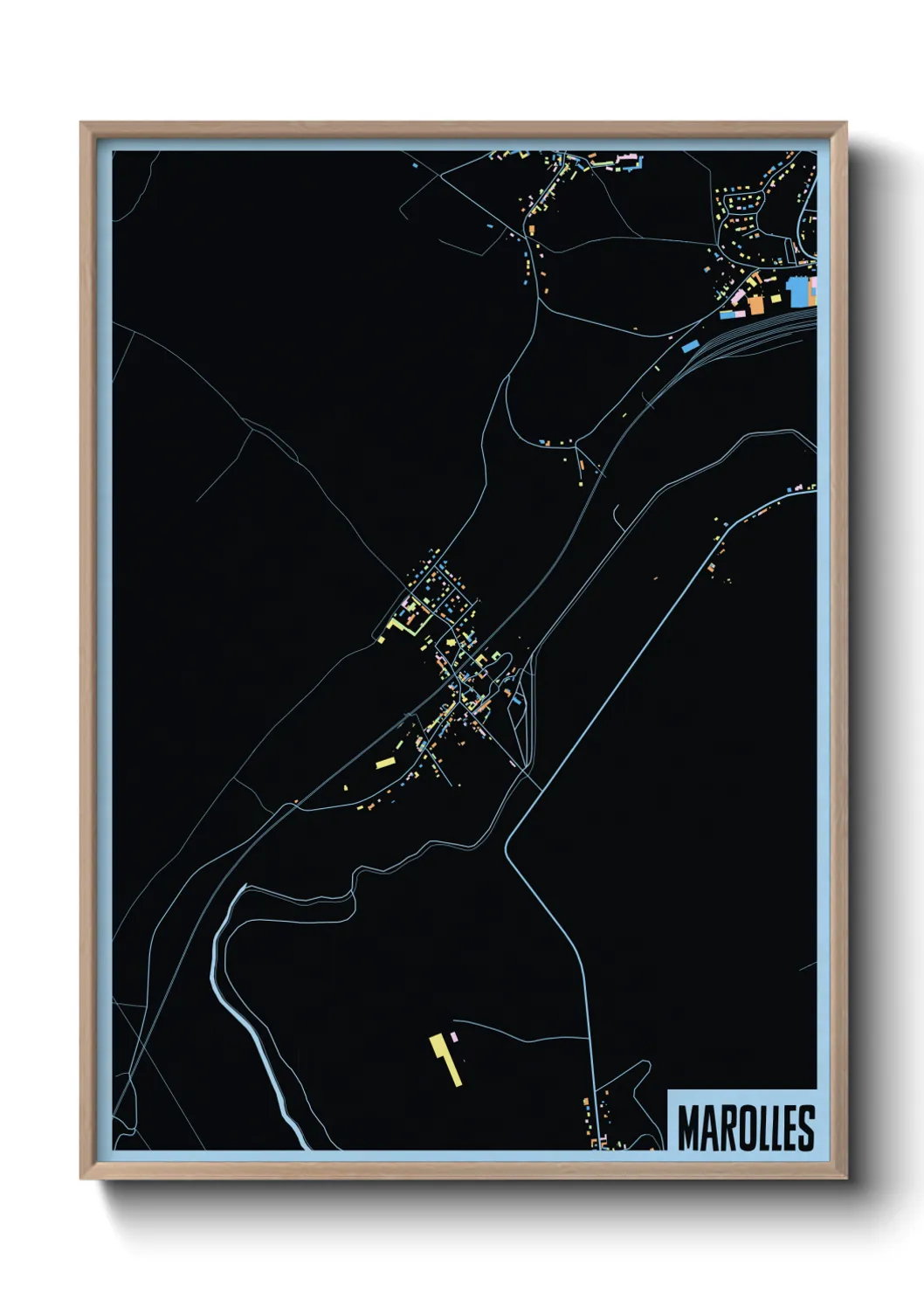 Une affiche de carte sur Marolles