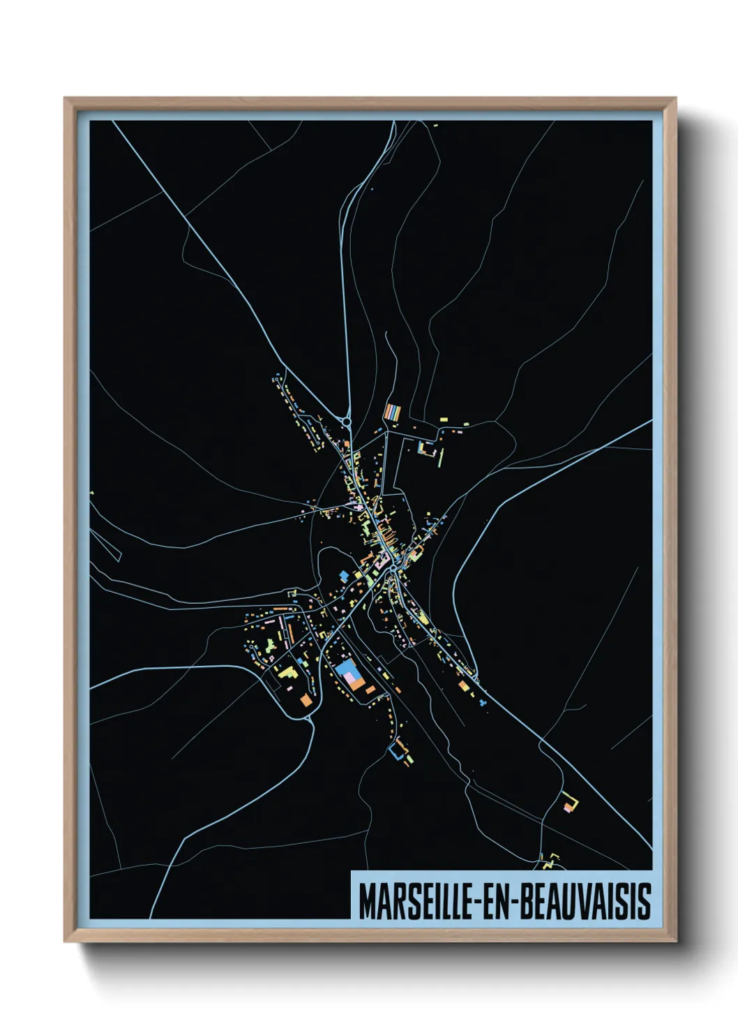 Une affiche de carte sur Marseille-en-Beauvaisis