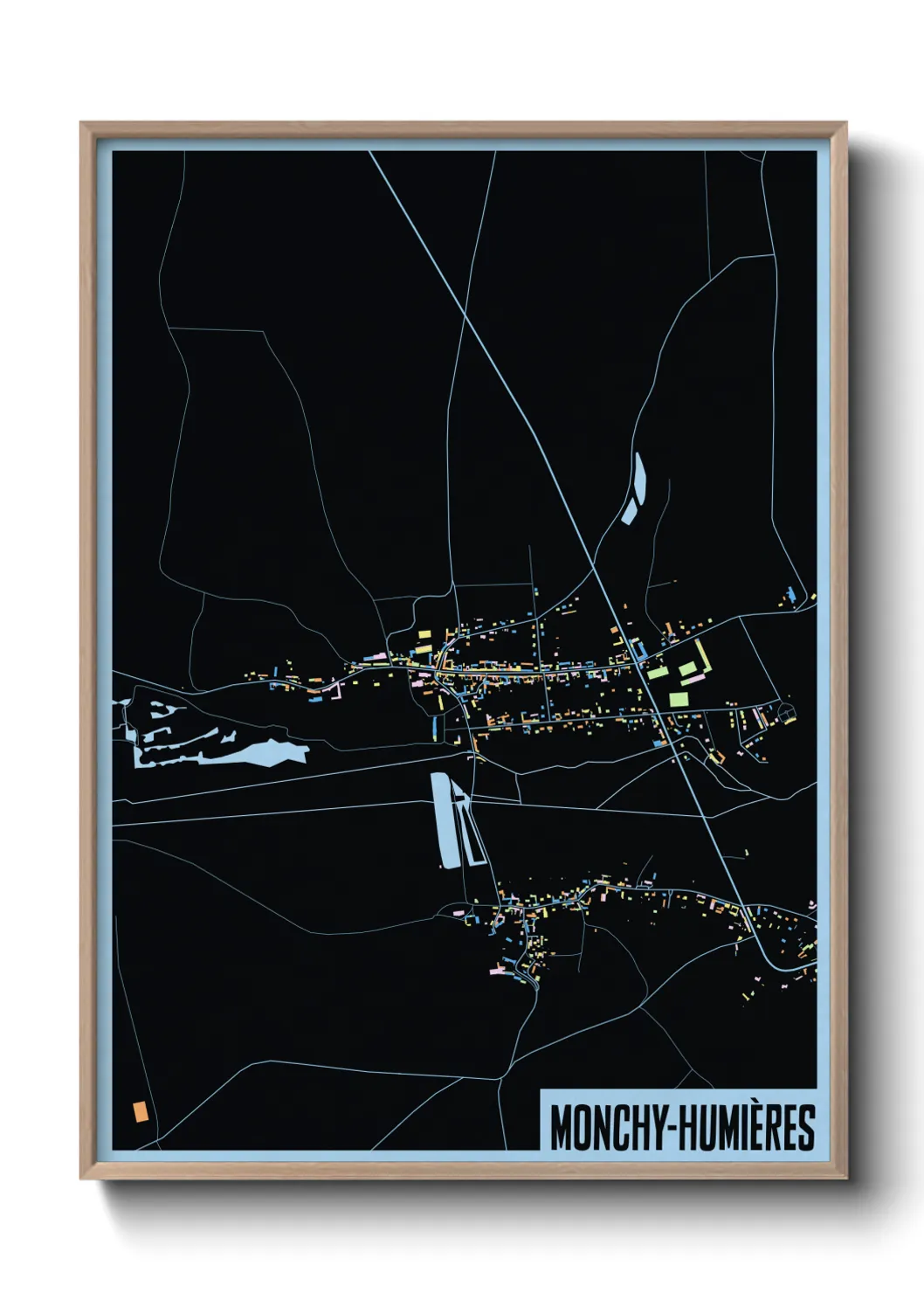 Une affiche de carte sur Monchy-Humières