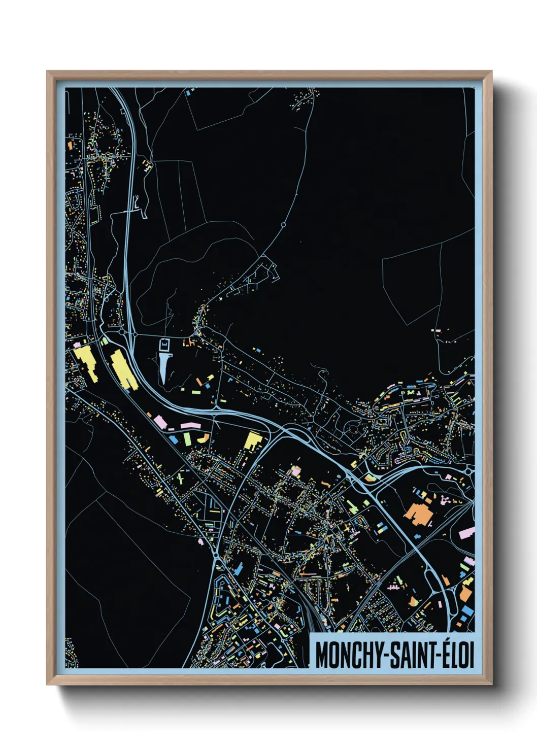 Une affiche de carte sur Monchy-Saint-Éloi