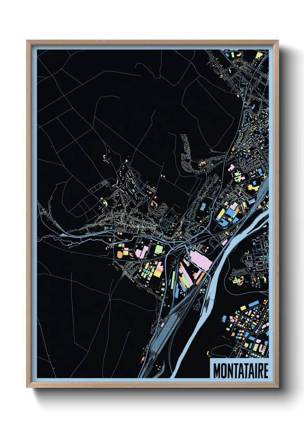 Une affiche de carte sur Montataire