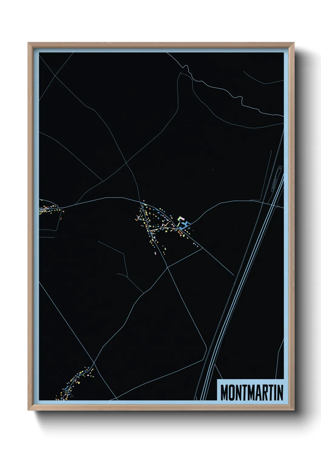 Une affiche de carte sur Montmartin