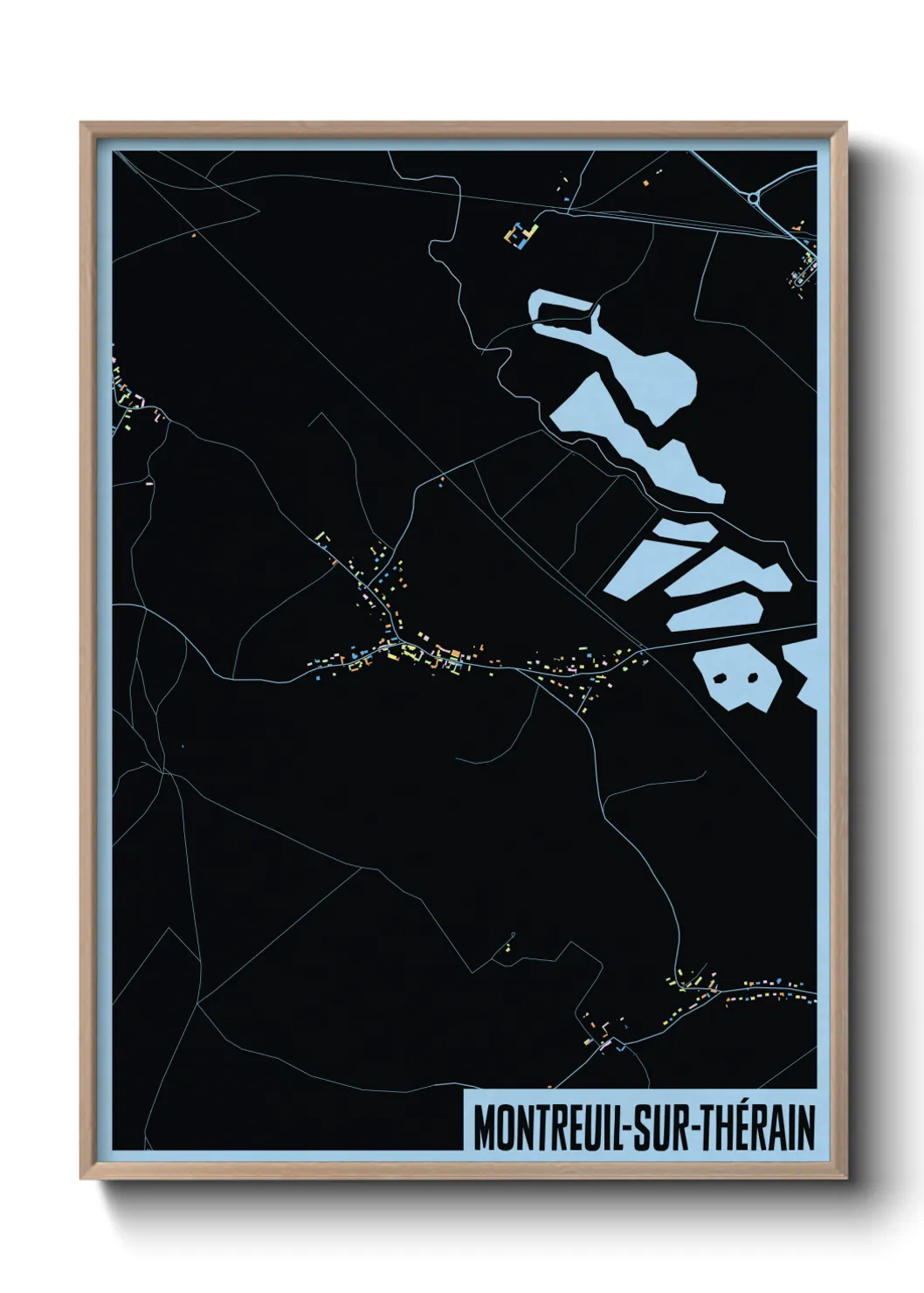 Une affiche de carte sur Montreuil-sur-Thérain