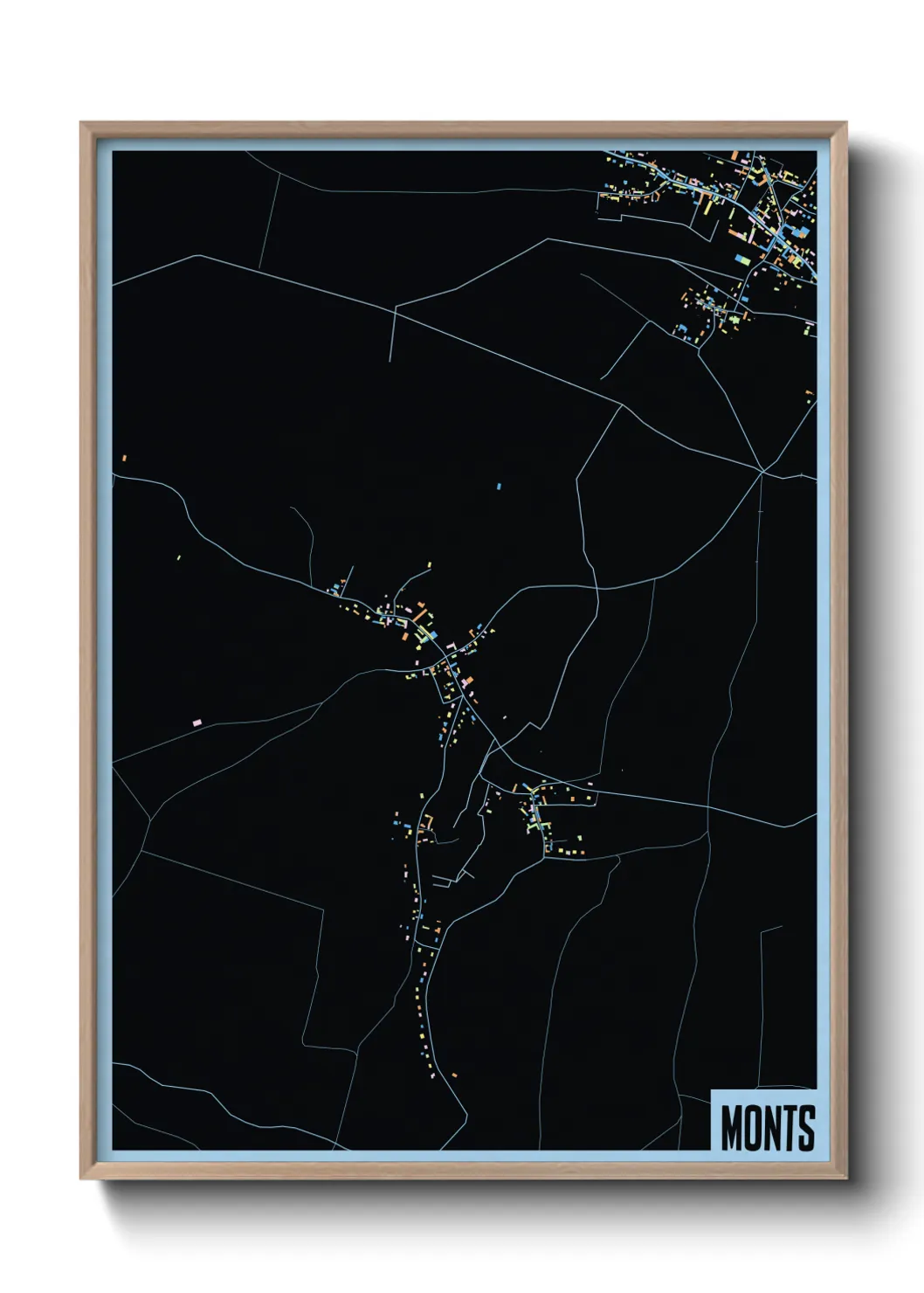 Une affiche de carte sur Monts