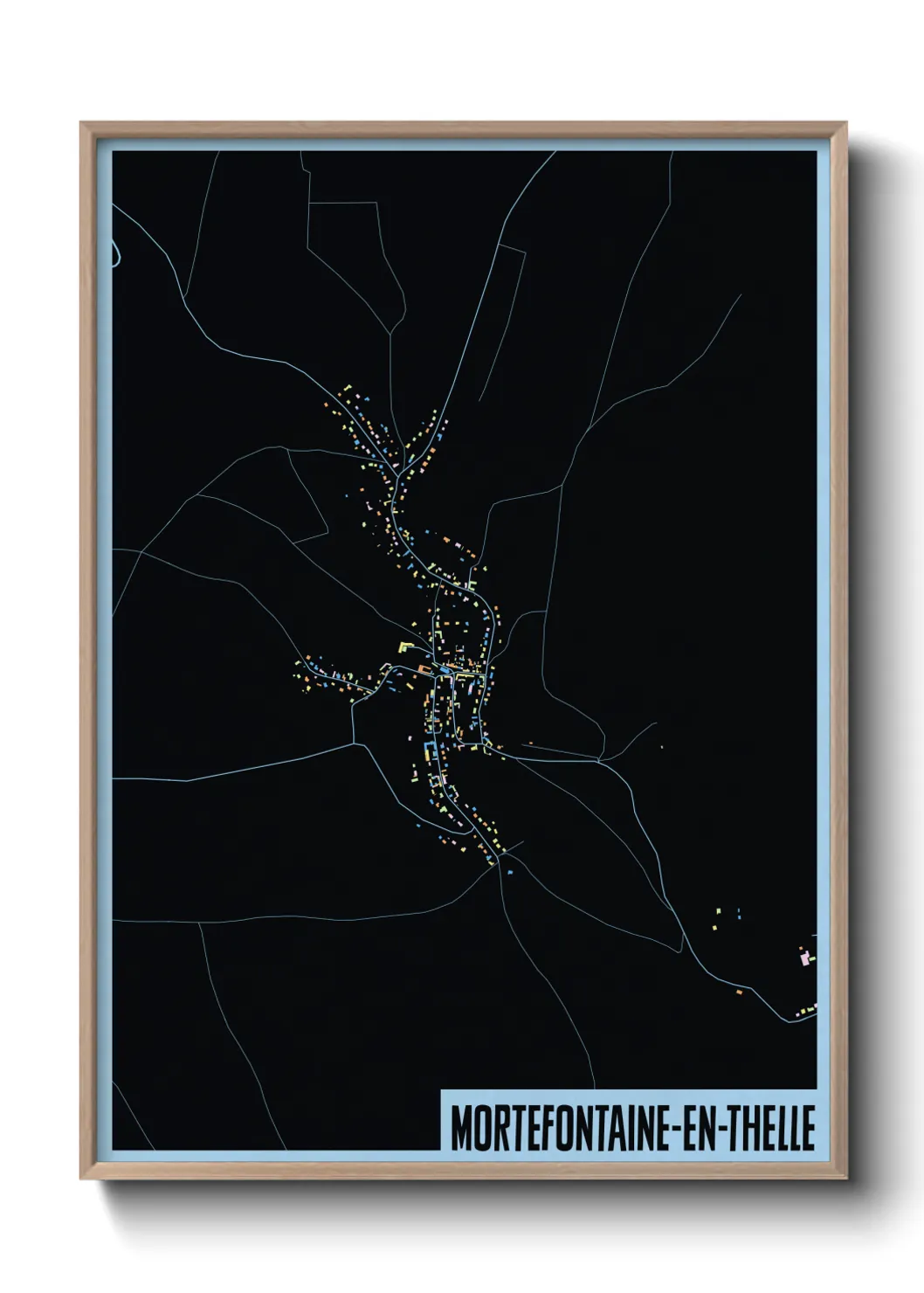 Une affiche de carte sur Mortefontaine-en-Thelle