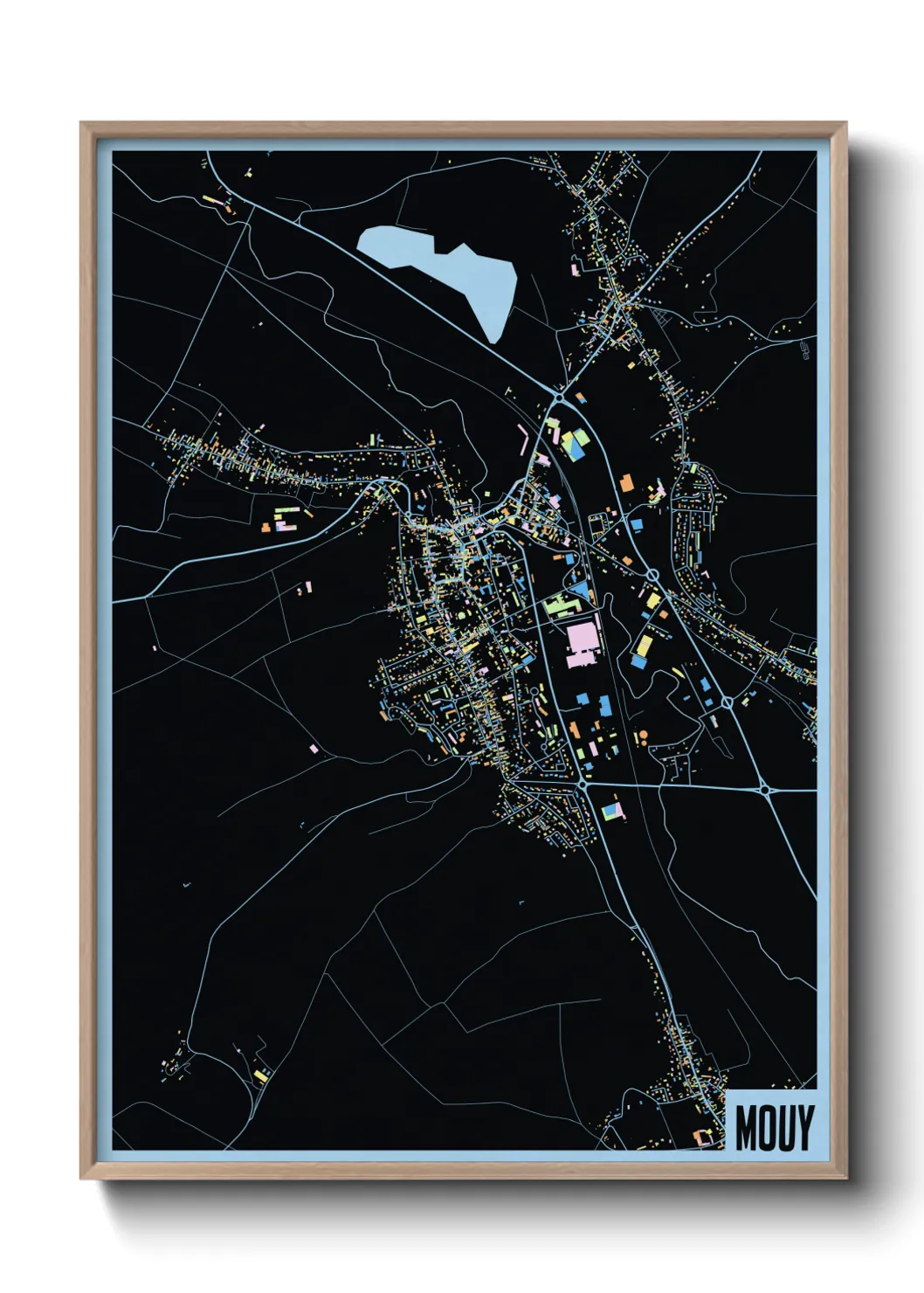 Une affiche de carte sur Mouy