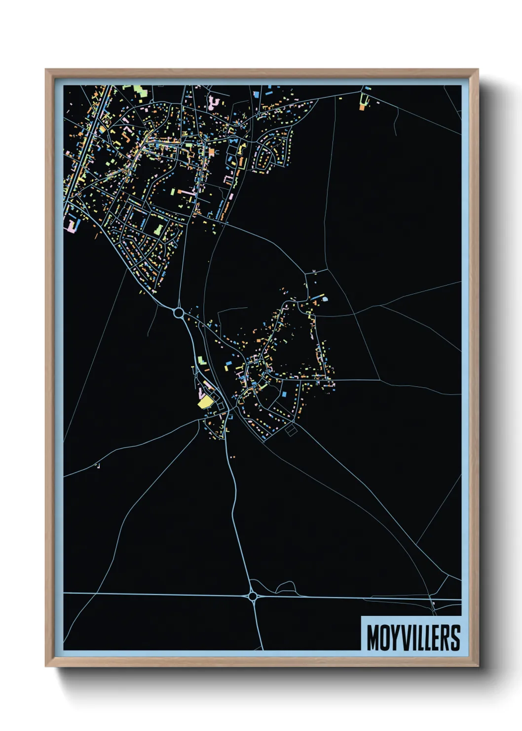 Une affiche de carte sur Moyvillers