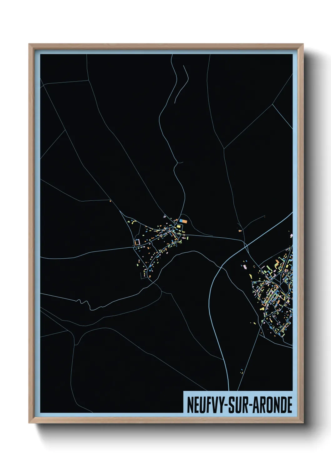 Une affiche de carte sur Neufvy-sur-Aronde