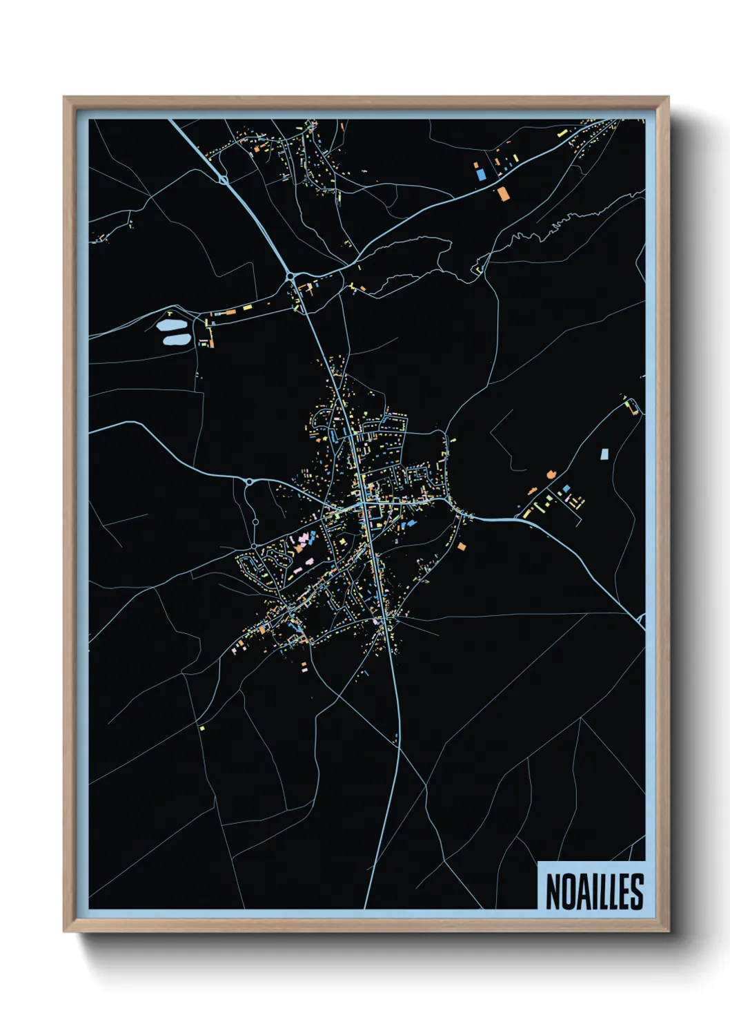 Une affiche de carte sur Noailles