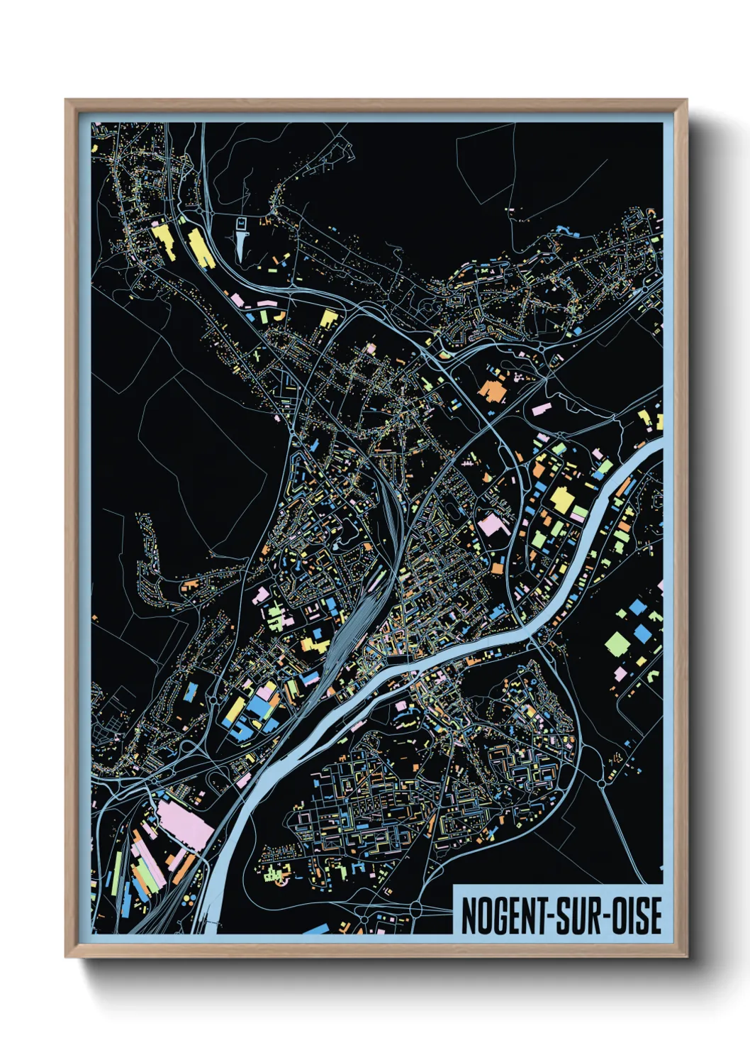 Une affiche de carte sur Nogent-sur-Oise