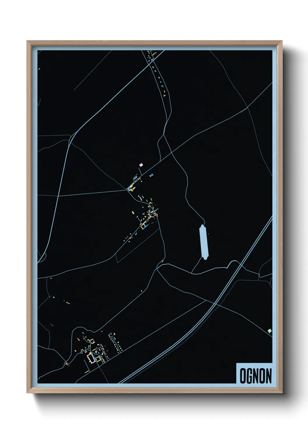 Une affiche de carte sur Ognon