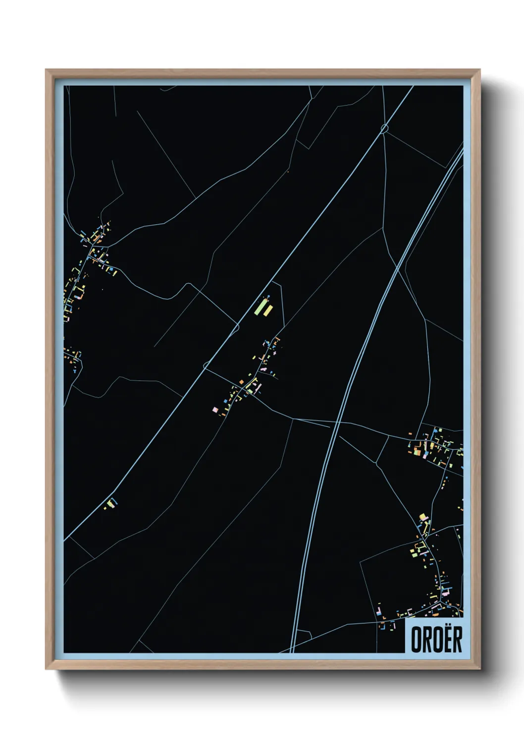 Une affiche de carte sur Oroër