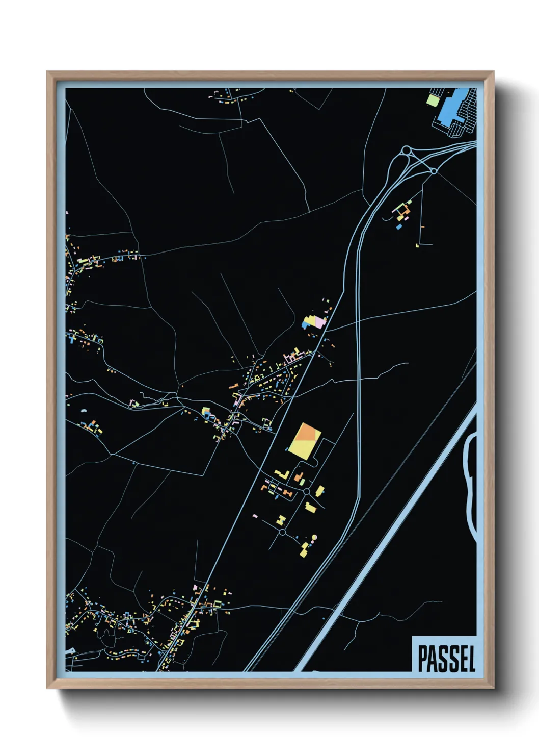 Une affiche de carte sur Passel